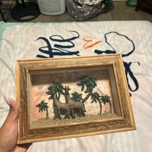 Wooden Framed Safari Shadow Box with Green Accents
